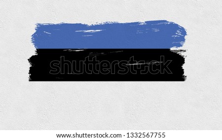  Estonia  flag on the wall - Image