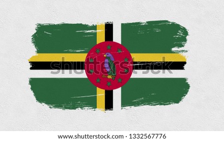 Dominica   flag on the wall - Image