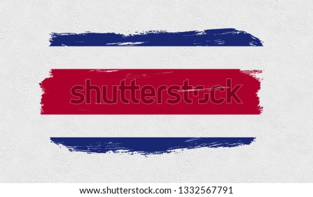 Costa Rica   flag on the wall - Image