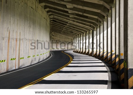 Winding road tunnel in Taiwan