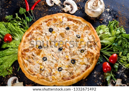 advertising photo of pizza