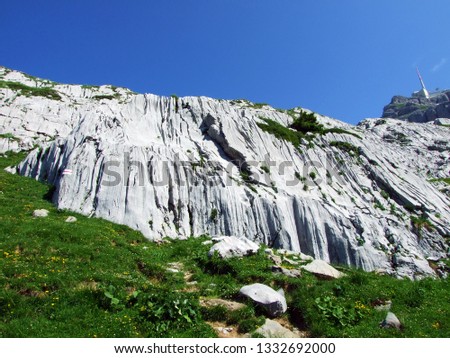 Stones and rocks of Alpstein mountain range - Cantons of St. Gallen and Appenzell Innerrhoden, Switzerland