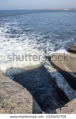 Discharge of dirty industrial wastewater into sea. Poisoning of recreation area by spread of disease, destruction of flora and fauna as result of violation of ecology of sea coast. Storm water, sewage