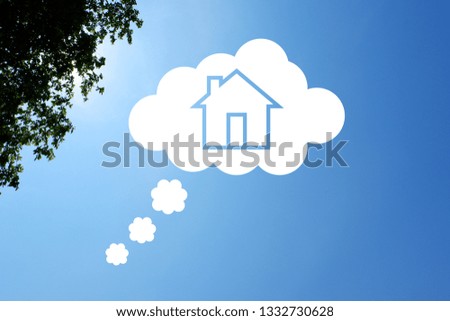 Dream house on blue sky backgrounds. 