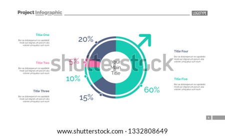 Male population slide template. Business data. Graph, diagram, design. Creative concept for infographic, report. Can be used for topics like research, information, analysis