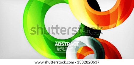 Glossy circles geometric background, vector illustration