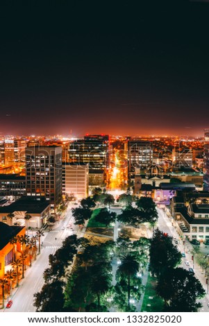 San Jose downtown panorama at night