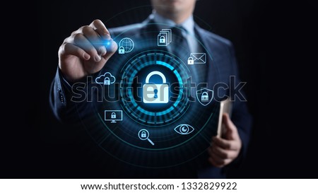 Cyber security data protection information privacy internet technology concept. Royalty-Free Stock Photo #1332829922