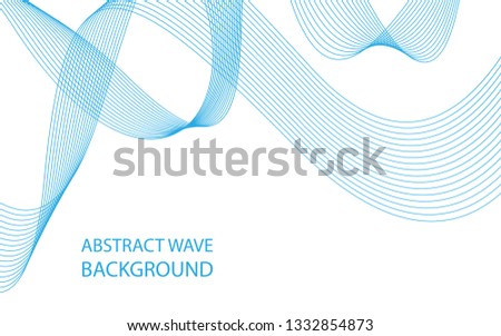 Abstract blue wave lines on white background. Can be used presentation, poster. Vector illustration.