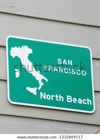 North Beach welcome sign in San Francisco, California