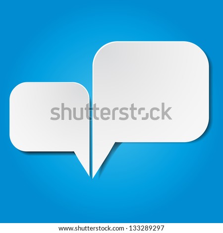 Vector abstract background of gray  paper speech bubbles