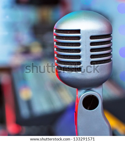 Old style retro microphone.