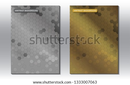 Silver and gold polygon template.

