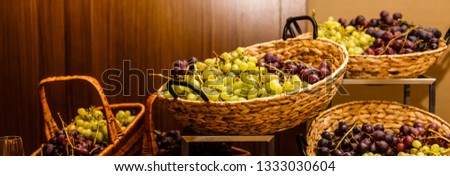 White grape basket with light brushstrokes