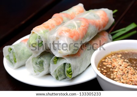 Fresh Spring Roll, Vietnamese Food. Royalty-Free Stock Photo #133305233