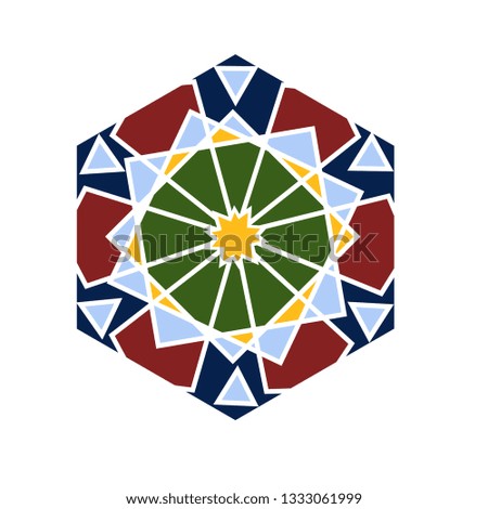Islamic pattern. Vector geometric lattice mandala in arabic style 