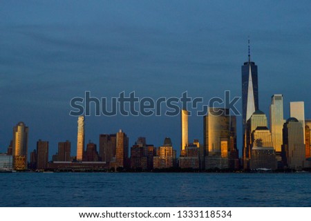 New York builidings at dusk