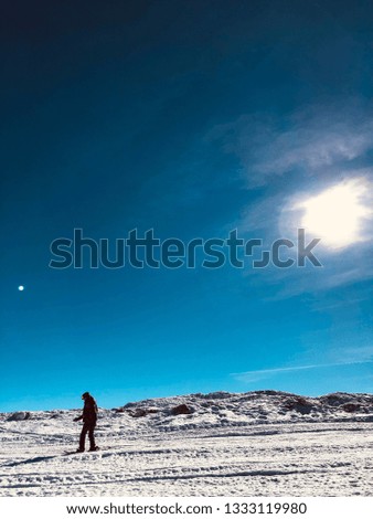 Natural picture ready for print  , snowboarding with great weather