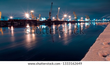 Western high speed diameter on Kanonersky Island in Saint Petersburg in the winter in the evening