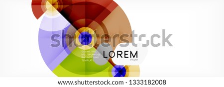 Round circles and triangles abstract background, vector illustration