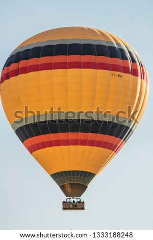 Colorful hot air balloons flying 