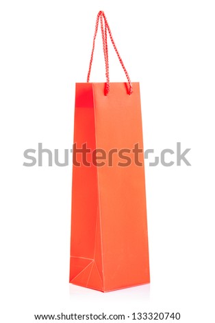 a red paper bag isolated