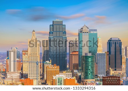 View of Kansas City skyline in Missouri, United State