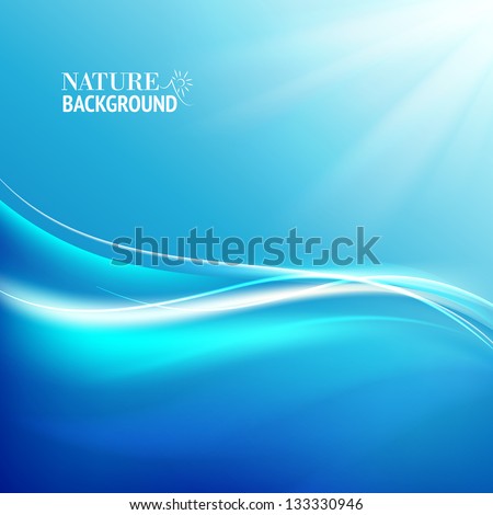 Shining blue flow. Vector illustration, contains transparencies, gradients and effects. Royalty-Free Stock Photo #133330946
