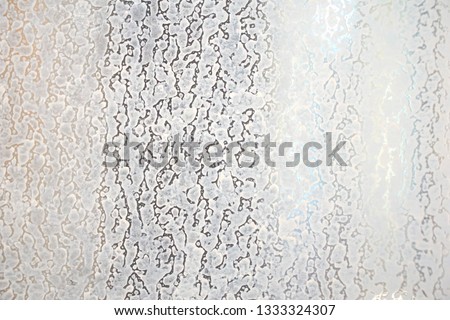 Dry water hard stains of soap and shampoo on glass in the bathroom. Difficult to clean. Copy space for any text design. Royalty-Free Stock Photo #1333324307