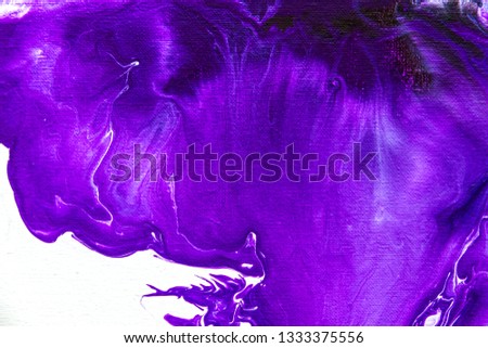 Abstract art design paint picture illustrated motion of weather, earth surface or ocean waves with bright colorful colors, gradients: violet, purple and white. Abstract art background effect concept