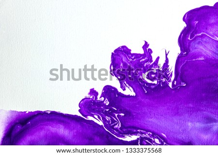 Abstract art design paint picture illustrated motion of weather, earth surface or ocean waves with bright colorful colors, gradients: violet, purple and white. Abstract art background effect concept
