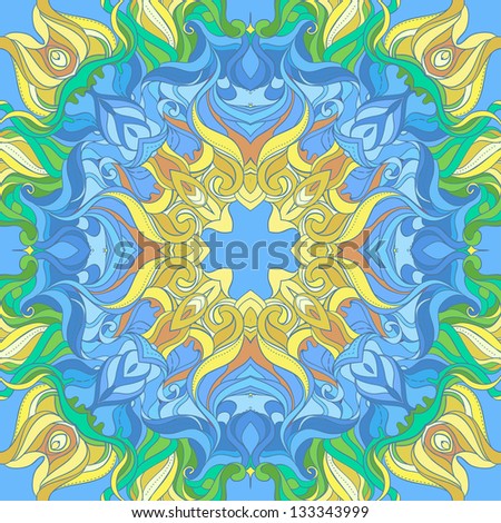 Vector Colorful sunflower. Summer Seamless pattern