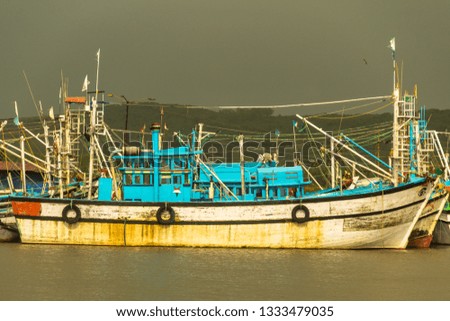 Boat docked at the Fisherman's Wharf in South Goa.