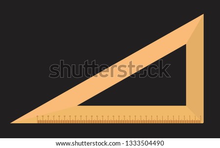 Realistic School wooden measuring ruler