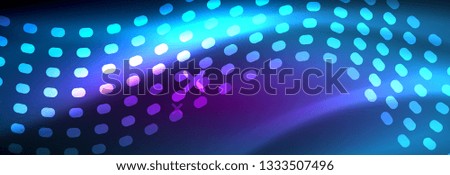 Glowing abstract wave on dark, shiny motion, magic space light. Vector techno abstract background design