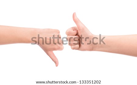 Weigh all pros and cons gesture concept. Isolated on white. Royalty-Free Stock Photo #133351202