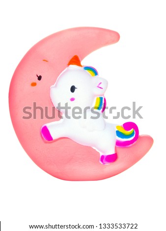 unicorn and pink moon on a white background