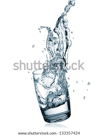 Water glass splash
