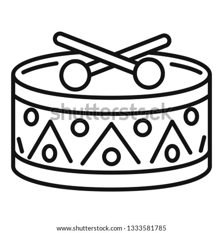 Drums toy icon. Outline drums toy icon for web design isolated on white background