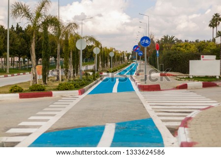 blue color bcycle path