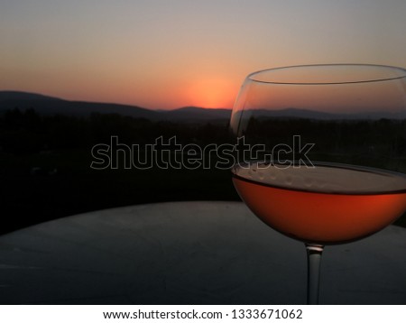Sunset and a glass of wine
