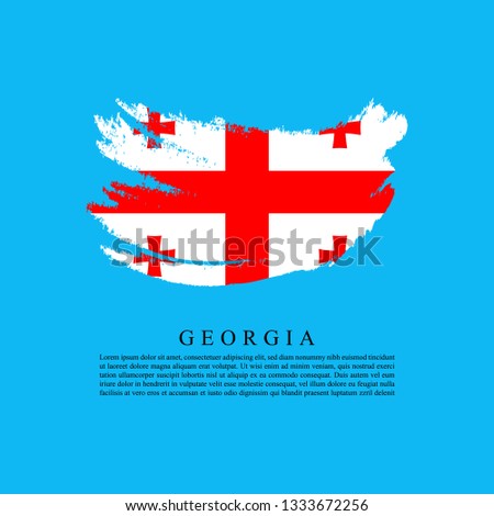 Flag of Georgia with brush stroke effect, Georgia Flag Template design. vector eps 10