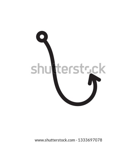 Fishing hook icon  Vector Logo Template