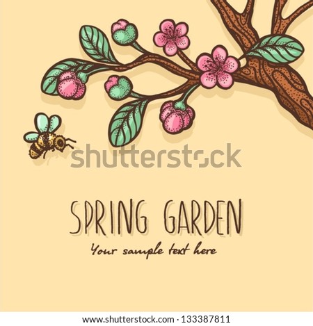 Spring flower gardens card