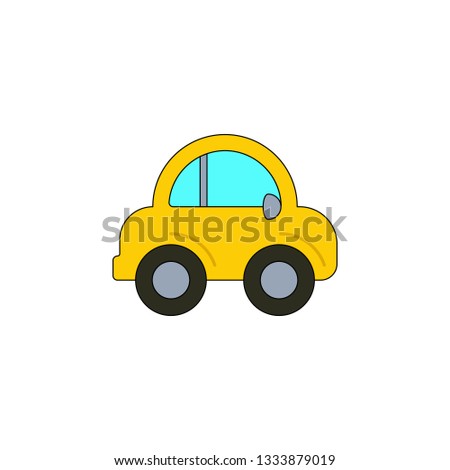 cartoon car toy colored icon. Signs and symbols can be used for web, logo, mobile app, UI, UX