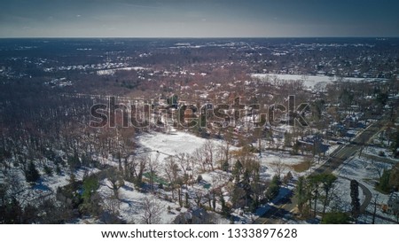 Winter Storm Landscape Aerial 
