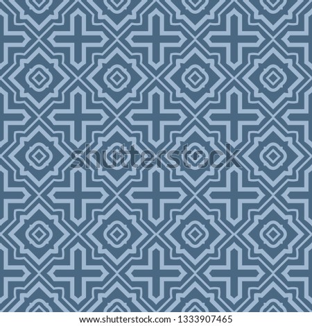 Seamless Patterns, AbstractGeometric Texture. Ornament For Interior Design, Greeting Cards, Birthday Or Wedding Invitations, Paper Print. Ethnic Background In East Style. Pastel blue color.