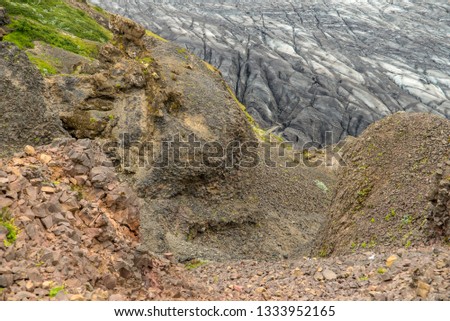  Svinafellsjokull glacier, part of Vatnajokull glacier. Skaftafel National Park on Iceland