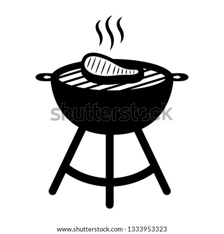 Isolated barbecue grill with a steak icon. Vector illustration design