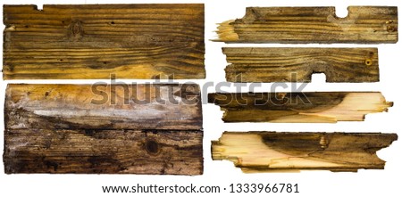 
wet and dirty driftwood isolated on white background